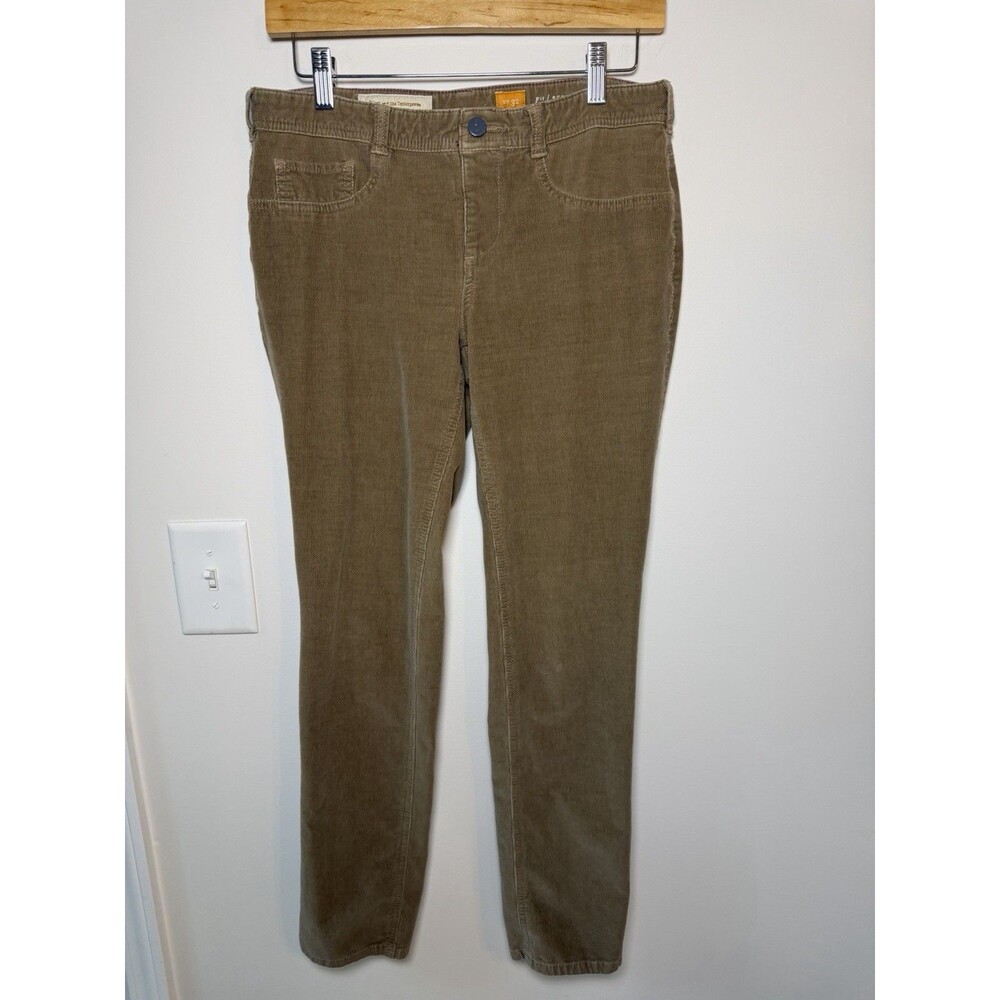 Pilcro & the Letterpress Brown Corduroy Slim Skinny Straight Leg Pants Pockets